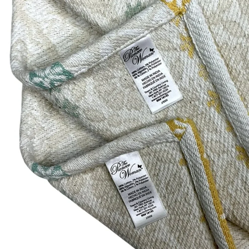 The Pioneer Woman Multi Stripe Fabric Placemats Farmhouse Rectangle 4 Piece Set